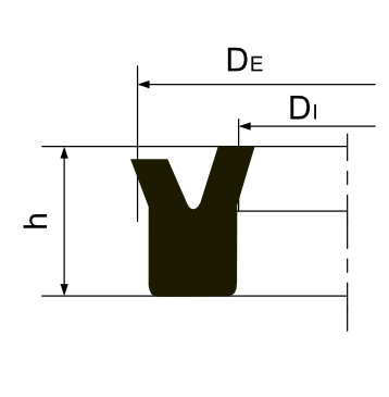 Desenho técnico de Gaxeta modelo U-7