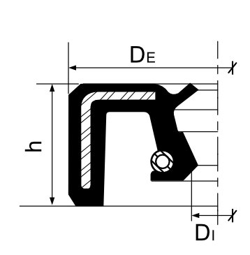 Desenho técnico de Retentor modelo BRG